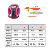 KUTKUT Adjustable No-Pull & No-Choke | Pink Stripes Print Soft Comfortable Breathable Vest Harness and Leash Set for Puppy - kutkutstyle